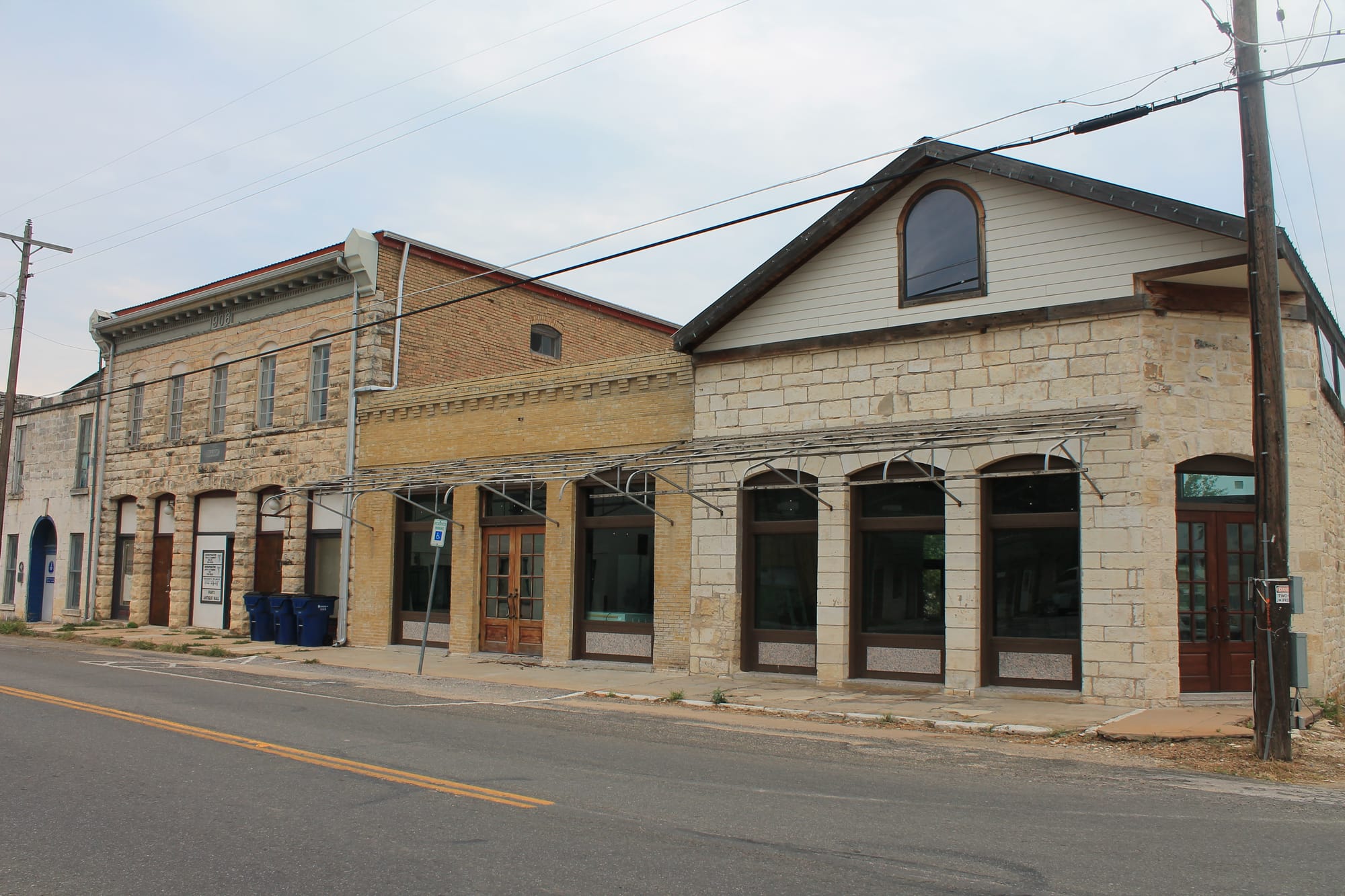 Historic storefronts on Main Street in Liberty Hill
